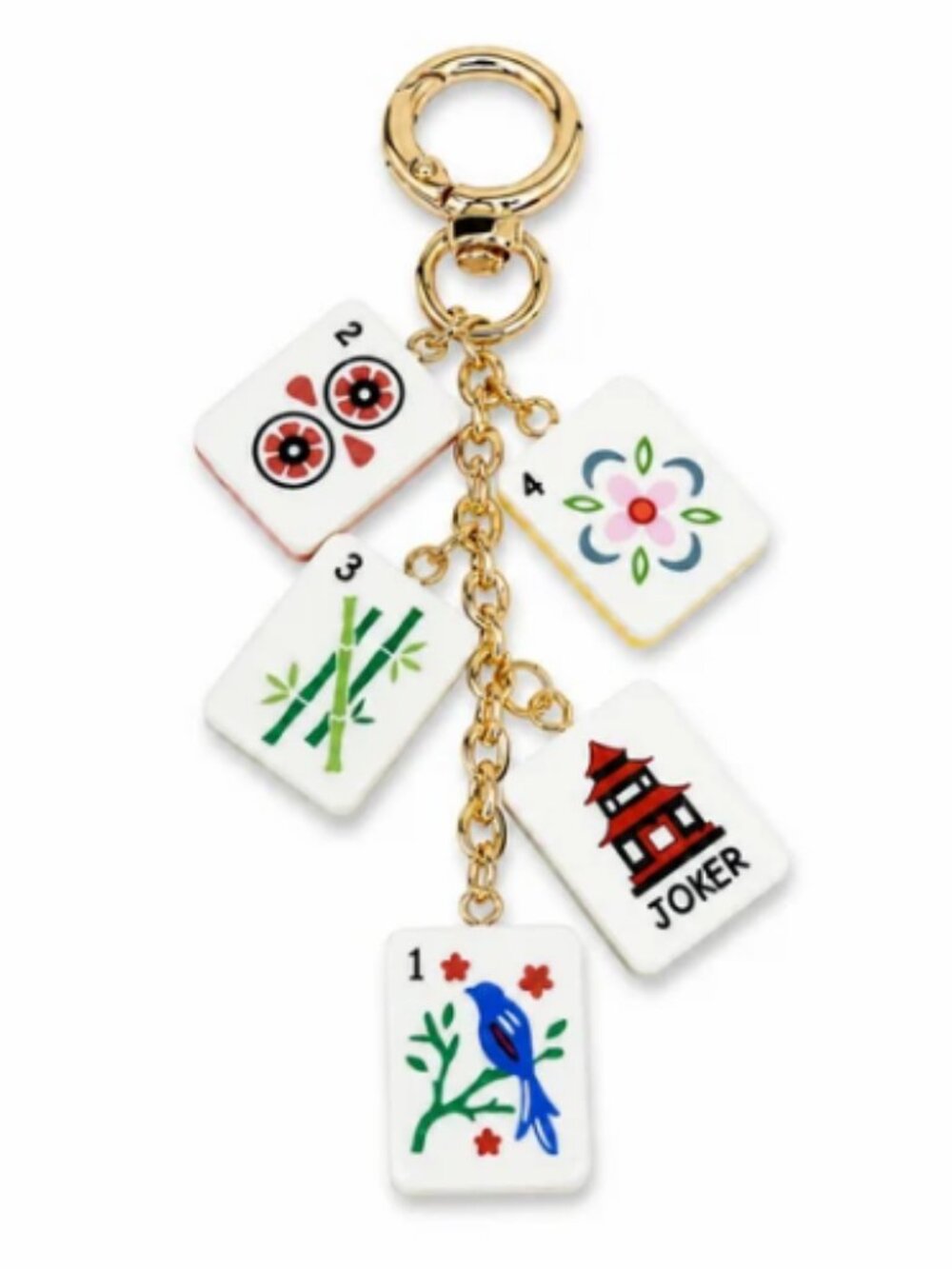 Mahjong Multi Tile Bag Charm, NWT